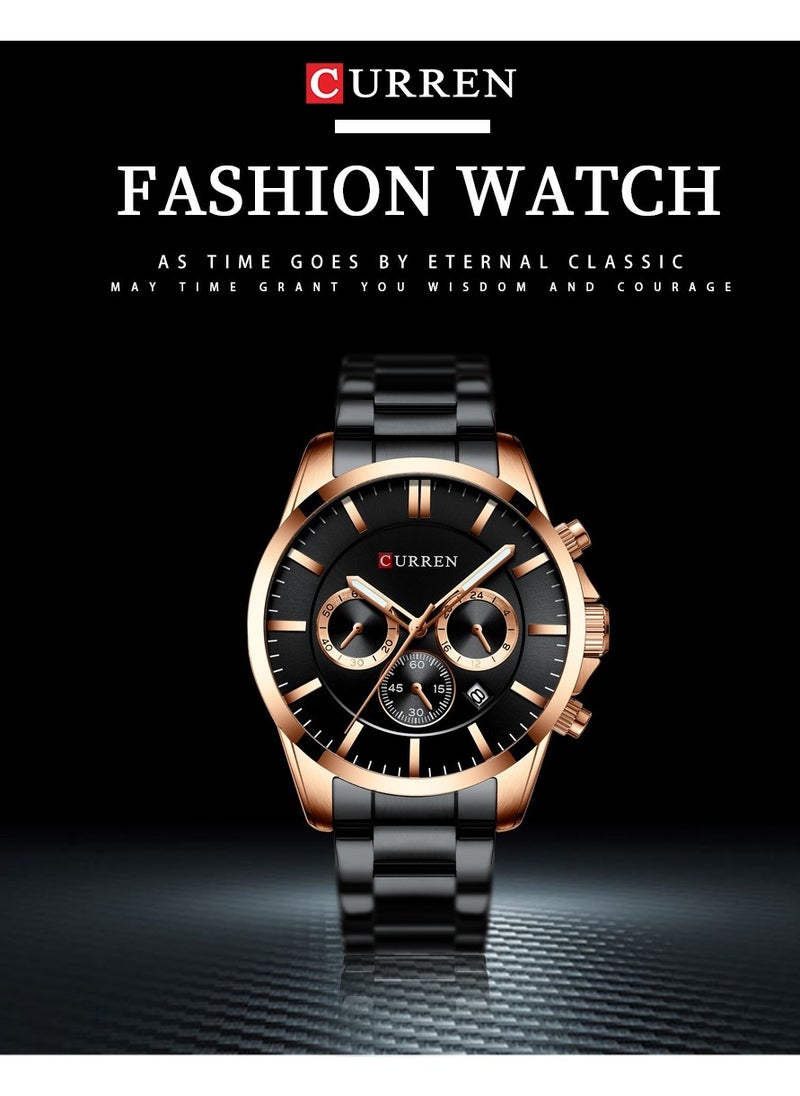 CURREN CURREN 8358 Reloj Hombres Luxury Brand Quartz Chronograph Watches Men Causal Clock Stainless Steel Band Wrist Watch Auto Date  - Image 1