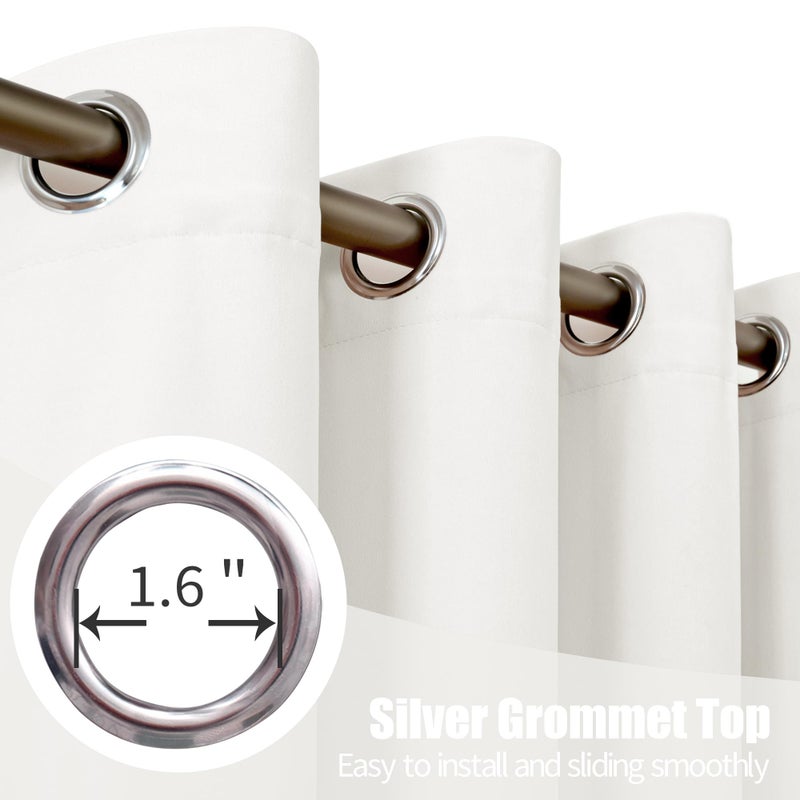YoungsTex Ivory White Velvet Curtains 84 Inches Long for Bedroom Windows - Living Room Drapes with Grommet Super Soft Luxury Polyester Thermal Insulated 2 Panels Set, 52 X 84 Inch - Image 5