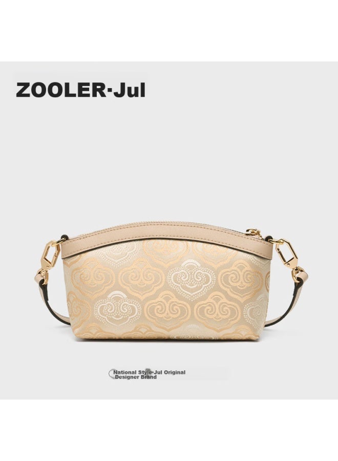 ZOOLER Zhuer Handbag Women's Bag Chinese Cultural Heritage Zhuang Brocade Ladies' Bag Cowhide Crossbody Clutch Bag Qixi Festival Gift For Wife - Image 3