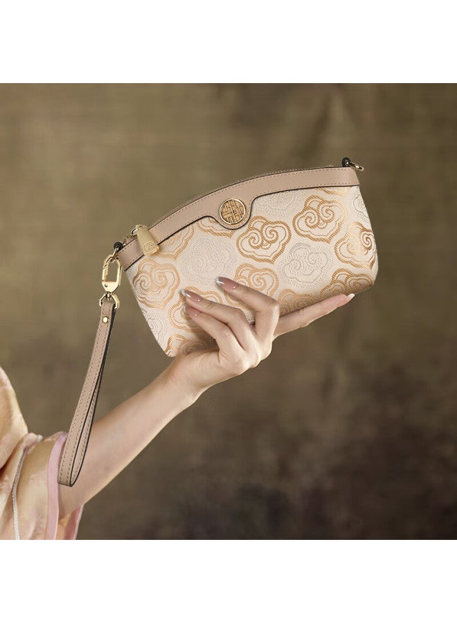 ZOOLER Zhuer Handbag Women's Bag Chinese Cultural Heritage Zhuang Brocade Ladies' Bag Cowhide Crossbody Clutch Bag Qixi Festival Gift For Wife - Image 1
