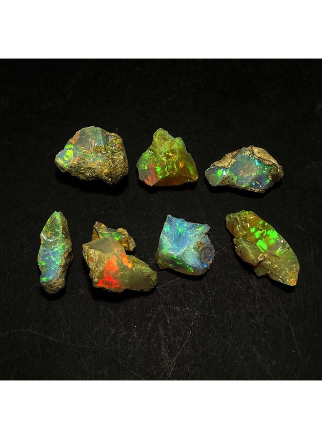 GEMWORLDJAIPUR AAA Quality Natural Ethiopian Opal Jumbo Fire Rough 25 Carats 5-8 Pcs, Natural Opal Gemstones Raw For cutting cabbing polishing DIY art and craft, 10-15 MM, White - Image 3