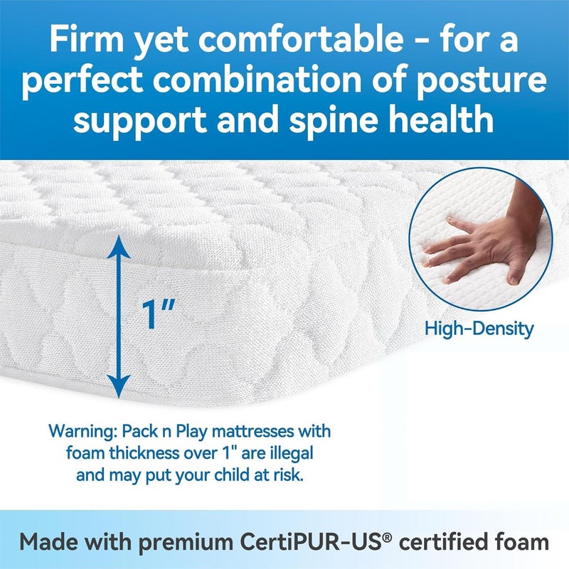 Pro Goleem Pack and Play Mattress 38x26 Waterproof Pack n Play Mattress Pad with Carry Bag Soft Playard Mattress for Babies and Toddlers - Image 5