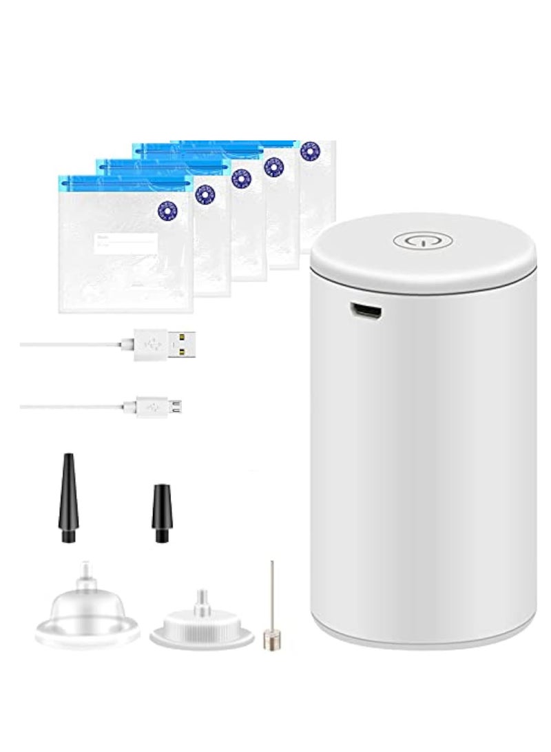 Hihonor Handheld Vacuum Sealer Food Saver, Multifunctional 2 in 1 Electric Vacuum Sealer Compression & Inflatable Air Pump, Rechargeable Mini Food Vacuum Sealer with 3Pcs Reusable Bags - Image 1