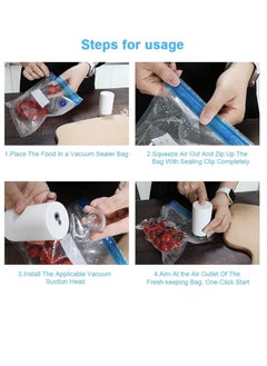 Hihonor Handheld Vacuum Sealer Food Saver, Multifunctional 2 in 1 Electric Vacuum Sealer Compression & Inflatable Air Pump, Rechargeable Mini Food Vacuum Sealer with 3Pcs Reusable Bags  - Image 5