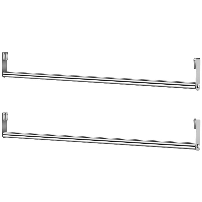 Threehoney 2 Pack Wire Shelving Garment Hanger Bar Wire Shelving Accessories Industrial Closet Clothes Rods for Home Retail StoreSilver30 Inch - Image 2