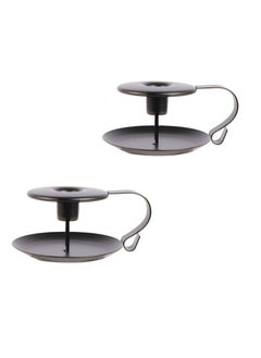 Oasisgalore 2 PCS Retro Iron Candle Holder Simple Black Taper Candlestick Holders Candlelight Stand for Halloween Christmas Dining Room Home Decoration Display,Wedding, Dinner, Party, Holiday, Festival  - Image 1