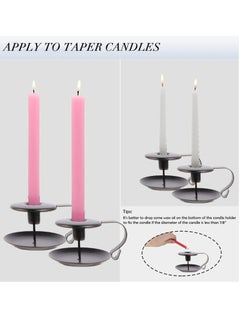 Oasisgalore 2 PCS Retro Iron Candle Holder Simple Black Taper Candlestick Holders Candlelight Stand for Halloween Christmas Dining Room Home Decoration Display,Wedding, Dinner, Party, Holiday, Festival  - Image 3
