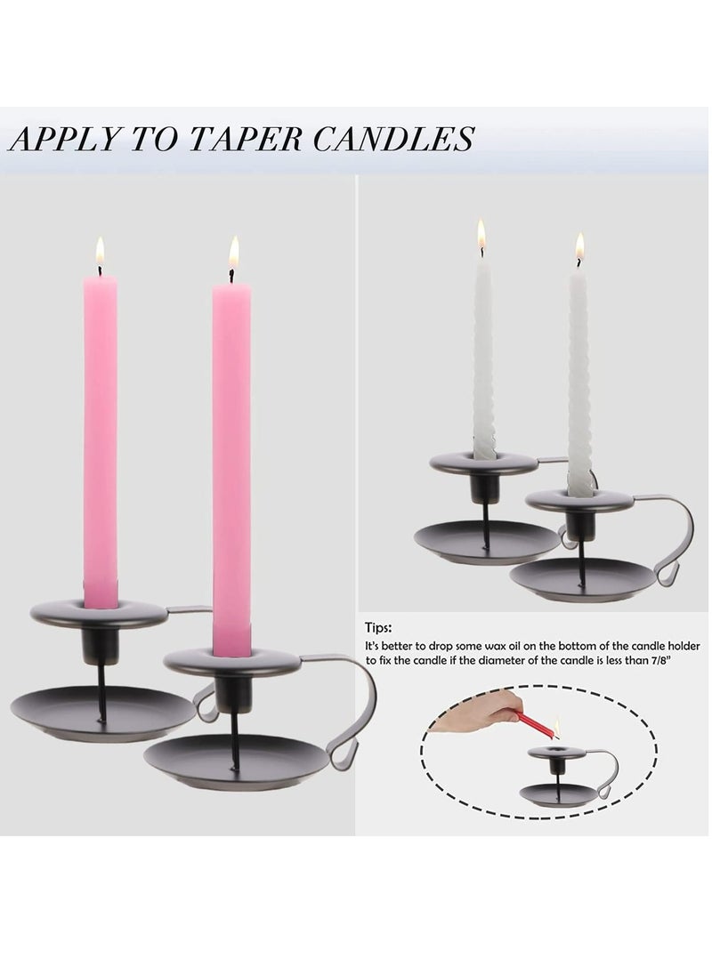 Oasisgalore 2 PCS Retro Iron Candle Holder Simple Black Taper Candlestick Holders Candlelight Stand for Halloween Christmas Dining Room Home Decoration Display,Wedding, Dinner, Party, Holiday, Festival  - Image 3