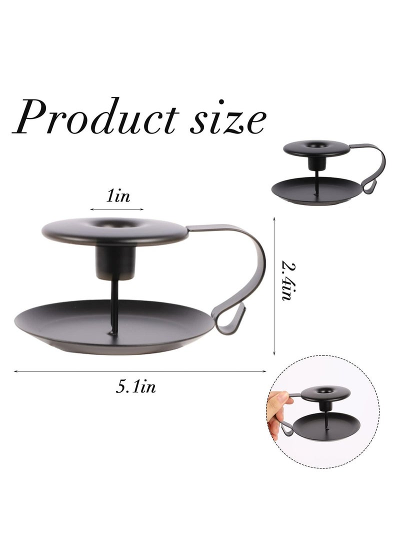 Oasisgalore 2 PCS Retro Iron Candle Holder Simple Black Taper Candlestick Holders Candlelight Stand for Halloween Christmas Dining Room Home Decoration Display,Wedding, Dinner, Party, Holiday, Festival  - Image 4