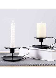 Oasisgalore 2 PCS Retro Iron Candle Holder Simple Black Taper Candlestick Holders Candlelight Stand for Halloween Christmas Dining Room Home Decoration Display,Wedding, Dinner, Party, Holiday, Festival  - Image 5