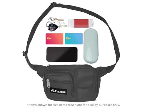 Everest Multiple Pocket Waist Pack, Black, One Size,044MDH-BK - Image 3