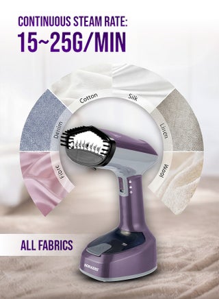 Foldable Handheld Garment Steamer|1400W| 150 ML| Upto 25g/min Continuous Powerful Steam |Lock Steam Switch| Ultra Easy Wrinkle Remover| Travel-Friendly |Removable Fabric Brush |SGS-315N Purple 150 ml 1400 W SGS-315N purple - view 2
