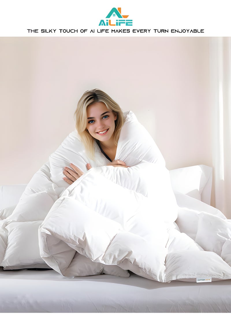 Al LIFE AI LIFE Luxury King Size Duvet Comforter For All Season-Hotel Quality-White  - Image 3