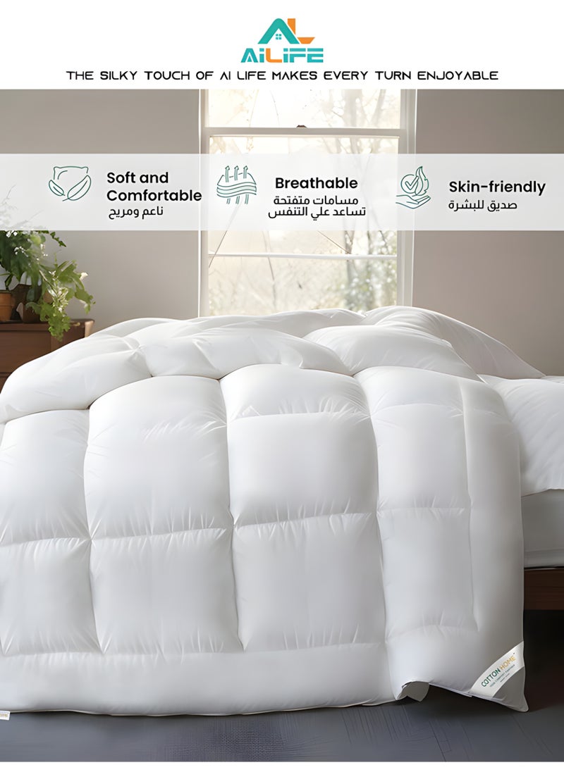 Al LIFE AI LIFE Luxury King Size Duvet Comforter For All Season-Hotel Quality-White  - Image 4