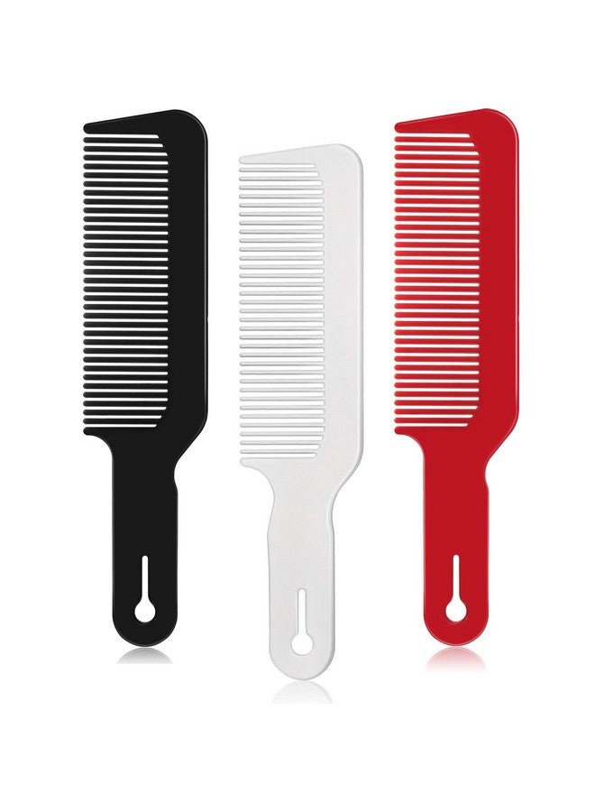 BOAO 3 Pack Barber Combs Clipper Comb Flat Top Clipper Comb Hair Cutting Combs Great For Clippercuts And Flattops (Black White Red) - Image 1
