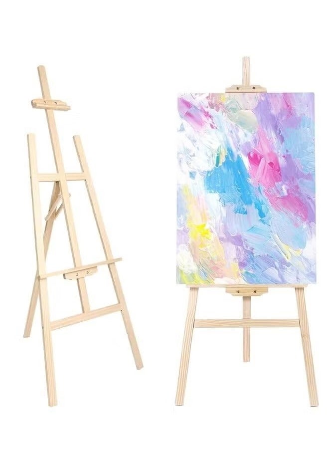 حامل رسم خشبي قابل للطي من خشب الزان، حامل فني فني قابل للتعديل لعرض الرسم واللوحات، بطول 1.5 متر - Image 1