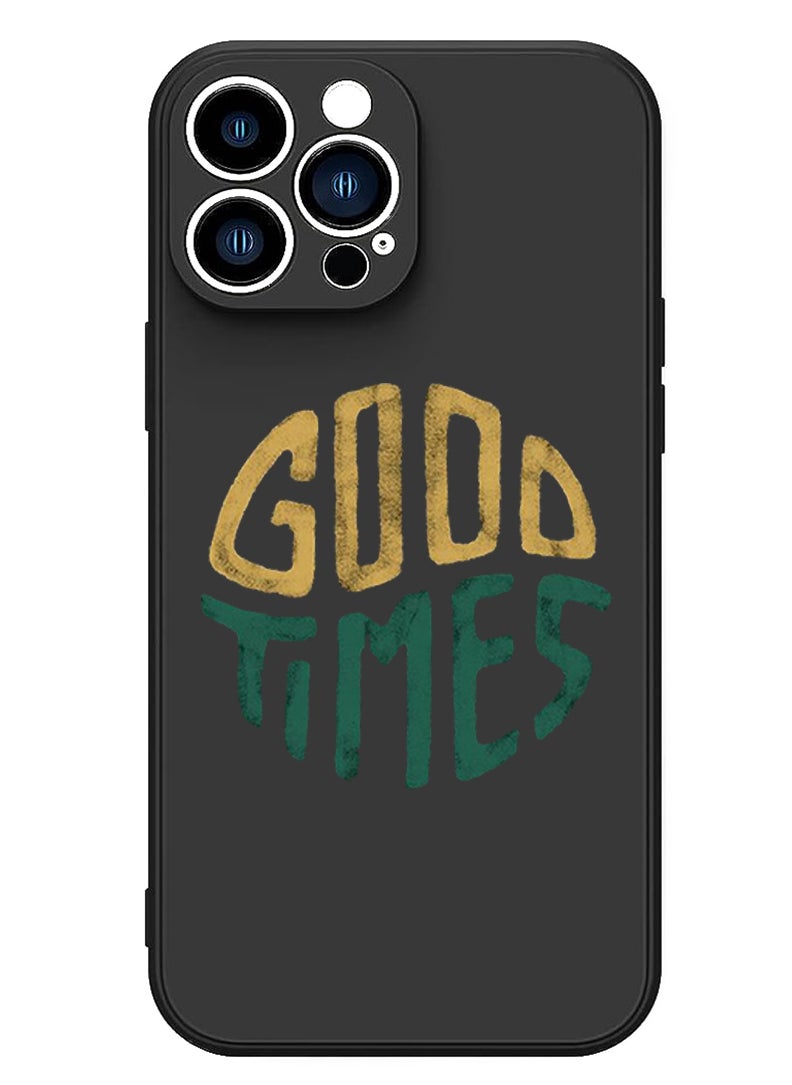 Theodor - Protective Slim Fit Case Liquid Silicone Cover with Full Body Protection Anti-Scratch Shockproof Case For iPhone 15 Pro Max Black - Good times - Image 1