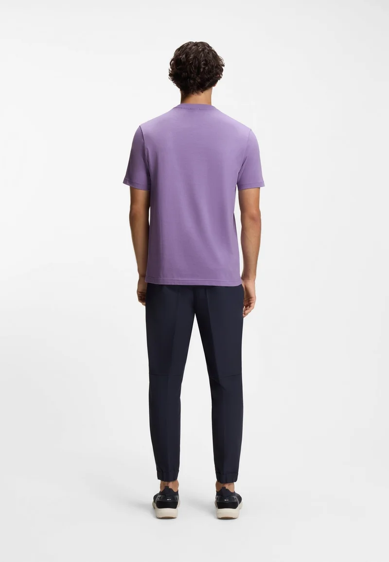 BOSS Stretch-cotton T-shirt with contrast logo