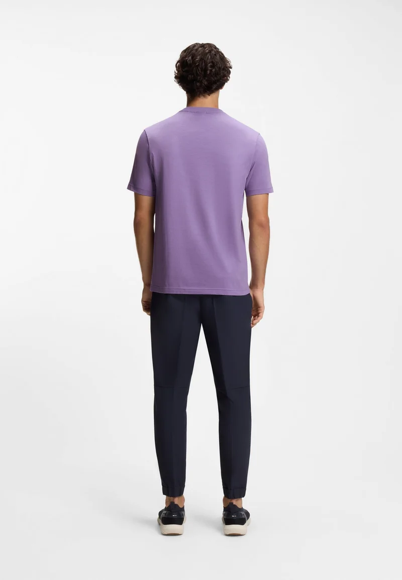 BOSS Stretch-cotton T-shirt with contrast logo