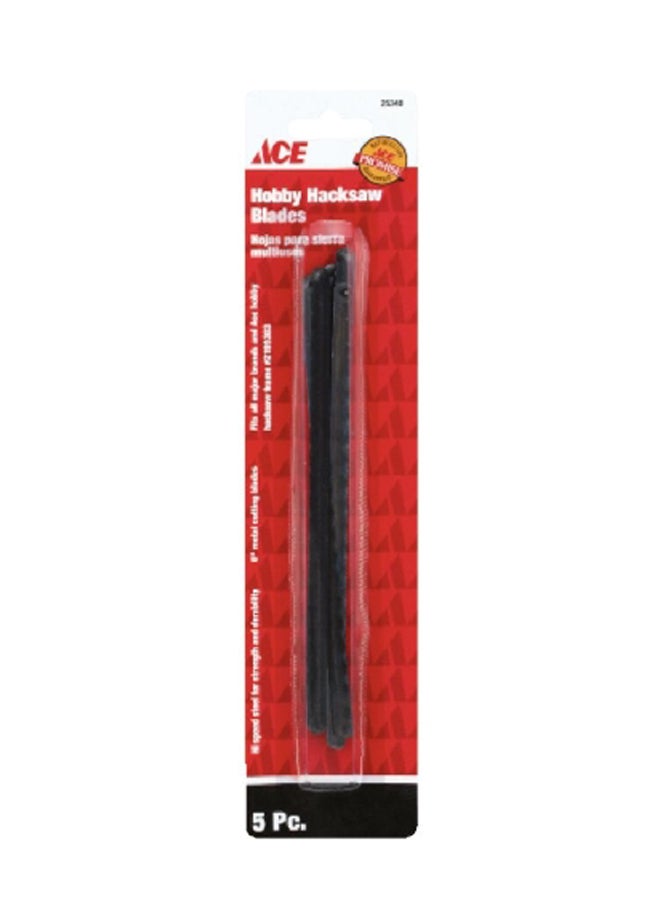 ACE 5-Piece Hobby Hacksaw Blades Black 24.384 x 0.762 x 5.588 cm 25348  - Image 1