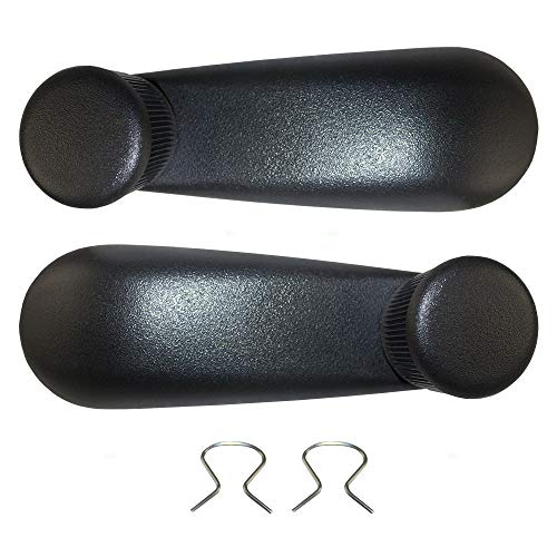 Brock Replacement Driver and Passenger Side Black Manual Window Crank Handles Set Compatible with 1999-2020 Silverado/Sierra & 2000-2014 Tahoe/Suburban/Yukon/Yukon XL & 2007-2013 Avalanche - Image 1