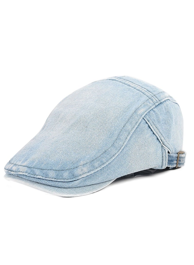 Denim Newsboy Gatsby Flat Hats Driving Cabbie Cap for Men Women - Image 3