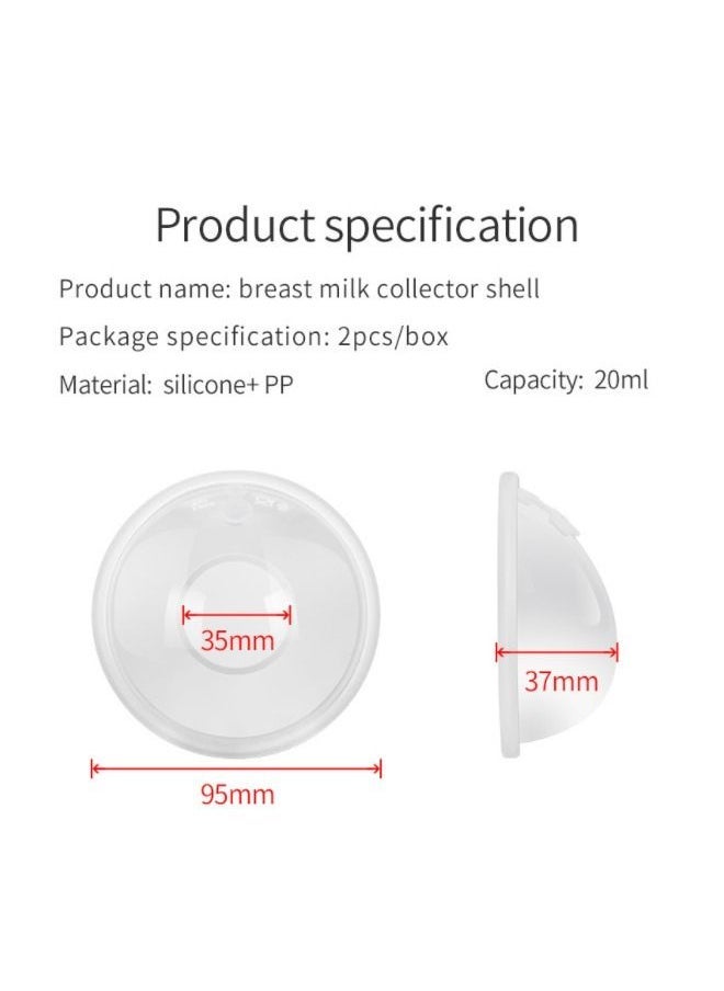 Captaintech 2 Pack Saver Breast Pump Breastmilk Collector Milk Anti-Flow Out - Image 2