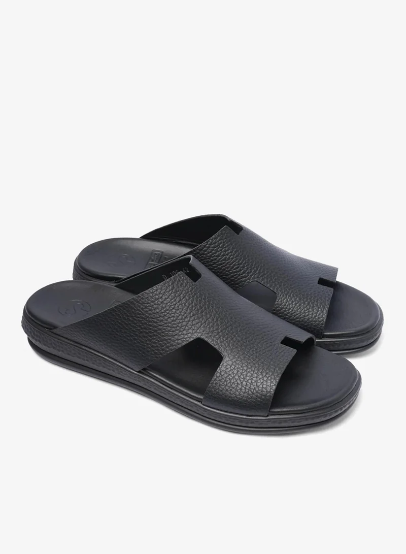 كومفورت بلس صنادل جلد كلاسيك كومفورت بلس للرجال أسود