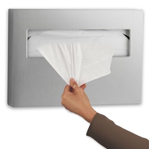 Bobrick 221 Stainless Steel Toilet Seat Cover Dispenser, 15 3/4 x 2 x 11, Satin Finish - Image 1