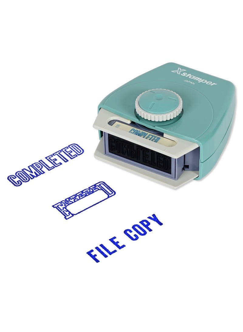 Artline Xstamper 3 In 1 Word Stamp Blue Ink, COMPLETED, ENTERED, FILE COPY - ARXTCXM8515 - Image 1