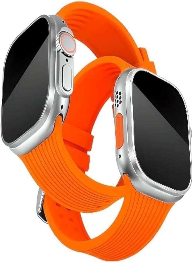 Next Store Watch Band 42mm/44mm/45mm/49mm, Soft Silicone Strap with Comfortable and Stylish Double Buckle Compatible with iWatch Series 1/2/3/4/5/6/7/8/9/SE/Ultra/Ultra 2.