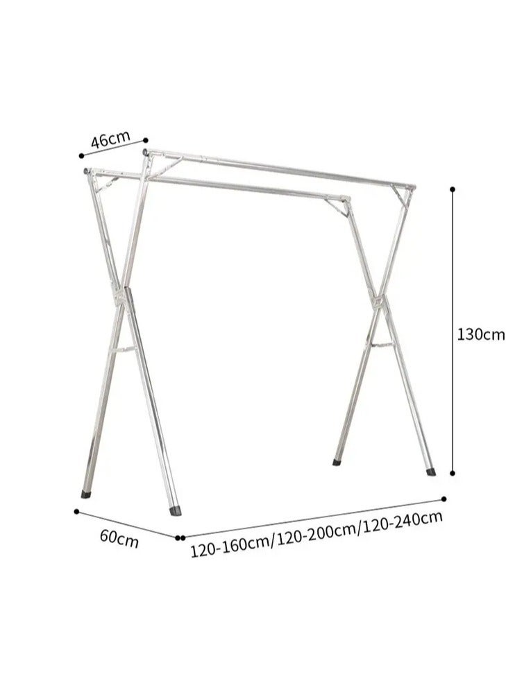 Folding X Shaped Stainless Steel Garment Rack, Adjustable and Foldable Clothes Drying Rack, Space Saving Heavy Duty Stainless Steel Laundry Drying Rack  - Image 5