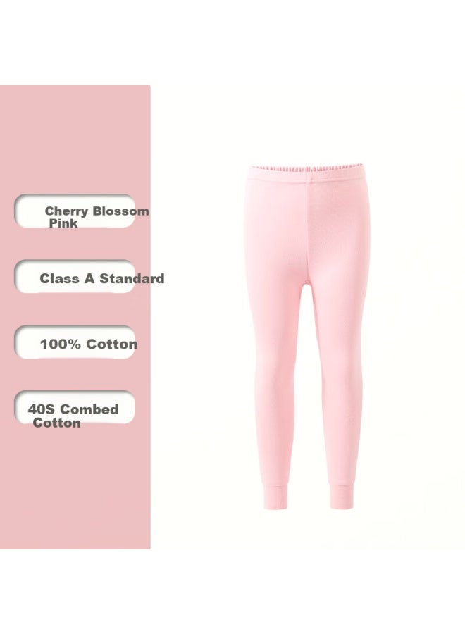 Children'S Autumn Pants Girls' Pure Cotton Thin Single Autumn Pants Big Kids All Cotton Warm Spring And Autumn Leggings Cotton Thermal Pants