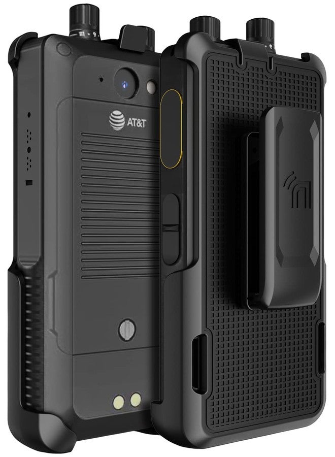 نيكيد سيل فون جراب لهاتف Sonim XP5 Plus، أسود من Nakedcellphone [دوار/بسقاطة] جراب حامل بمشبك حزام مع مزلاج آمن لهاتف XP5plus (موديل XP5900، 2022) - Image 2