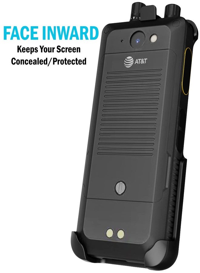 نيكيد سيل فون جراب لهاتف Sonim XP5 Plus، أسود من Nakedcellphone [دوار/بسقاطة] جراب حامل بمشبك حزام مع مزلاج آمن لهاتف XP5plus (موديل XP5900، 2022) - Image 4