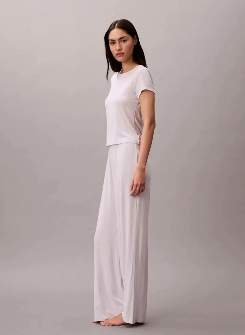 Calvin Klein Frosty Lilac Modal Stretch Drop Needle Baby Tee for Women | Best Price UAE