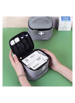 erorex 2 Pcs Empty First Aid Bags with Small Medical Pouch, Insulated Survival Medicine Bag, Portable Medication Travel Carrying Case with Handle for Car Home Camping Office Workplace (Deep Grey)  - Image 2