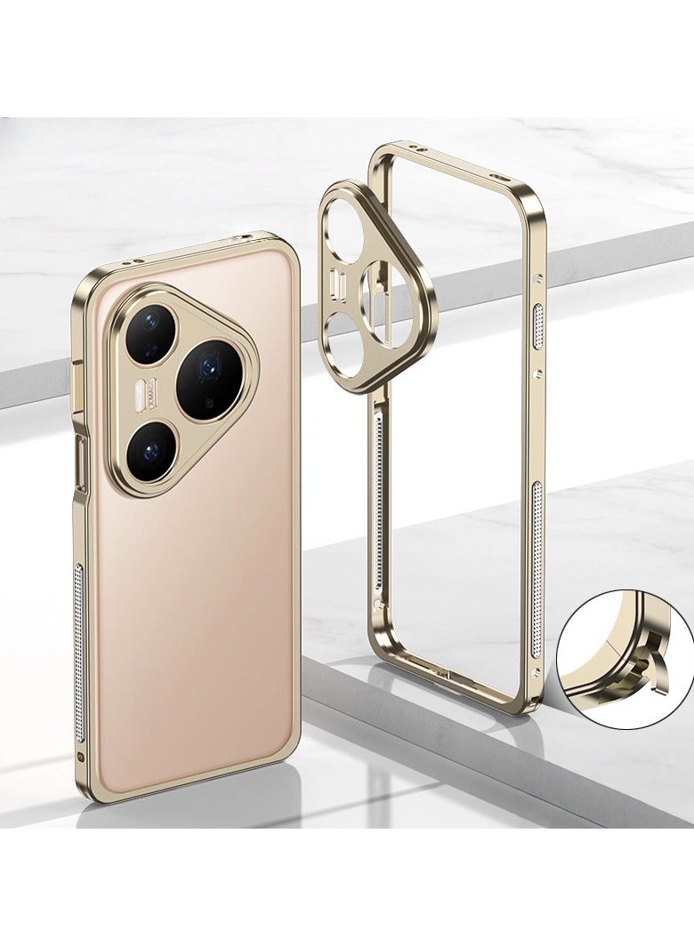 general Case Compatible with Huawei PURA80 5G, Aluminium Alloy Metal Frame with Camera Lens Cap Shockproof Shockproof Bumper Heat Shield for Huawei PURA80
