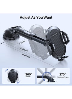 Miracase Phone Holders for Your Car, Multifunctional Car Phone Holder with Suction Cup Base, Hands Free Universal Cell Phone Car Mount, Automobile Phone Mount Car for iPhone Android Smartphones(Base)  - Image 4