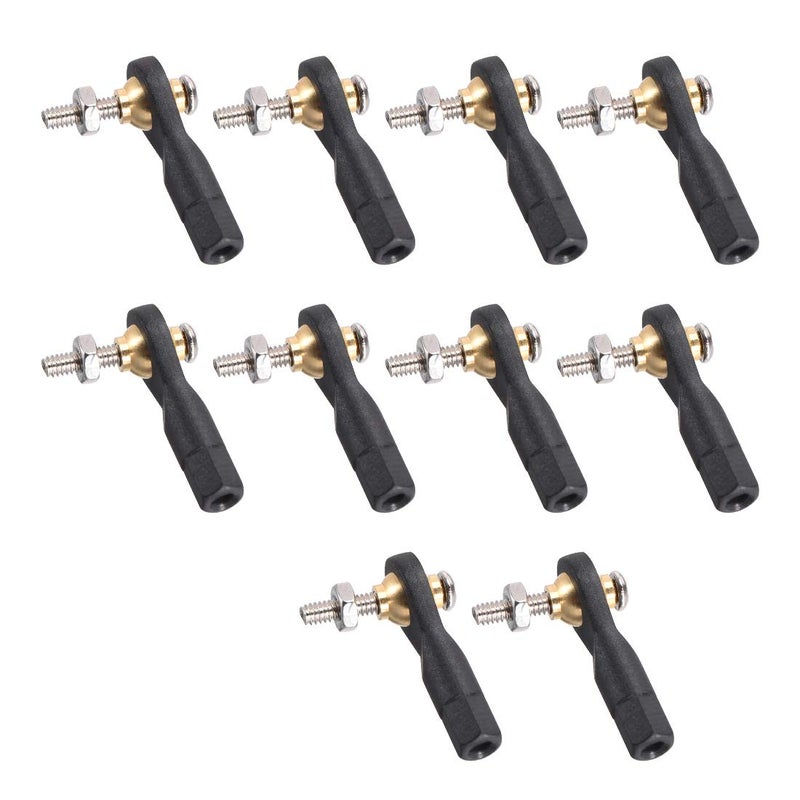 uxcell 10 PCS M2 2.0xL19mm Lever Steering Linkage Tie Rod End Ball Head End for RC Helicopter - Image 1