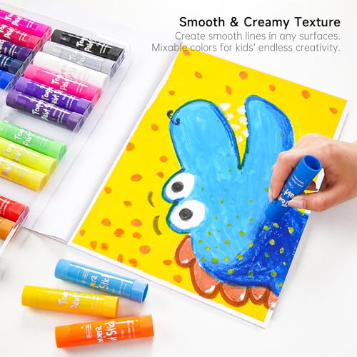 Shuttle Art Tempera Paint Sticks, 30 Colors Solid Tempera Paint for Kids with 1 Drawing Pad, Super Quick Drying, Non-Toxic, Works Great on Paper Wood Glass Ceramic Canvas - Image 5