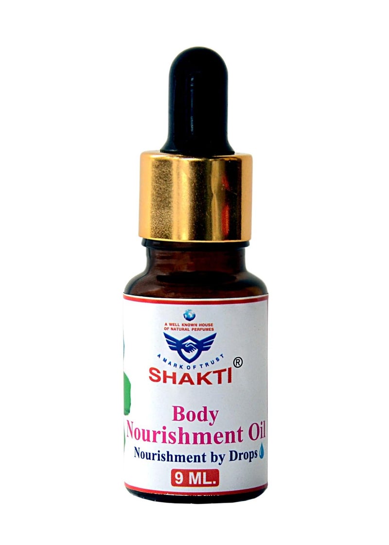 SHAKTI زيت تغذية الجسم شاكتي مع زيت شيرونجي وزيت اللوز الحلو، السمسم وفيتامين E للندبات/علامات التمدد/الشيخوخة/تفاوت لون البشرة/شد البشرة/التغذية، 9 مل - Image 1