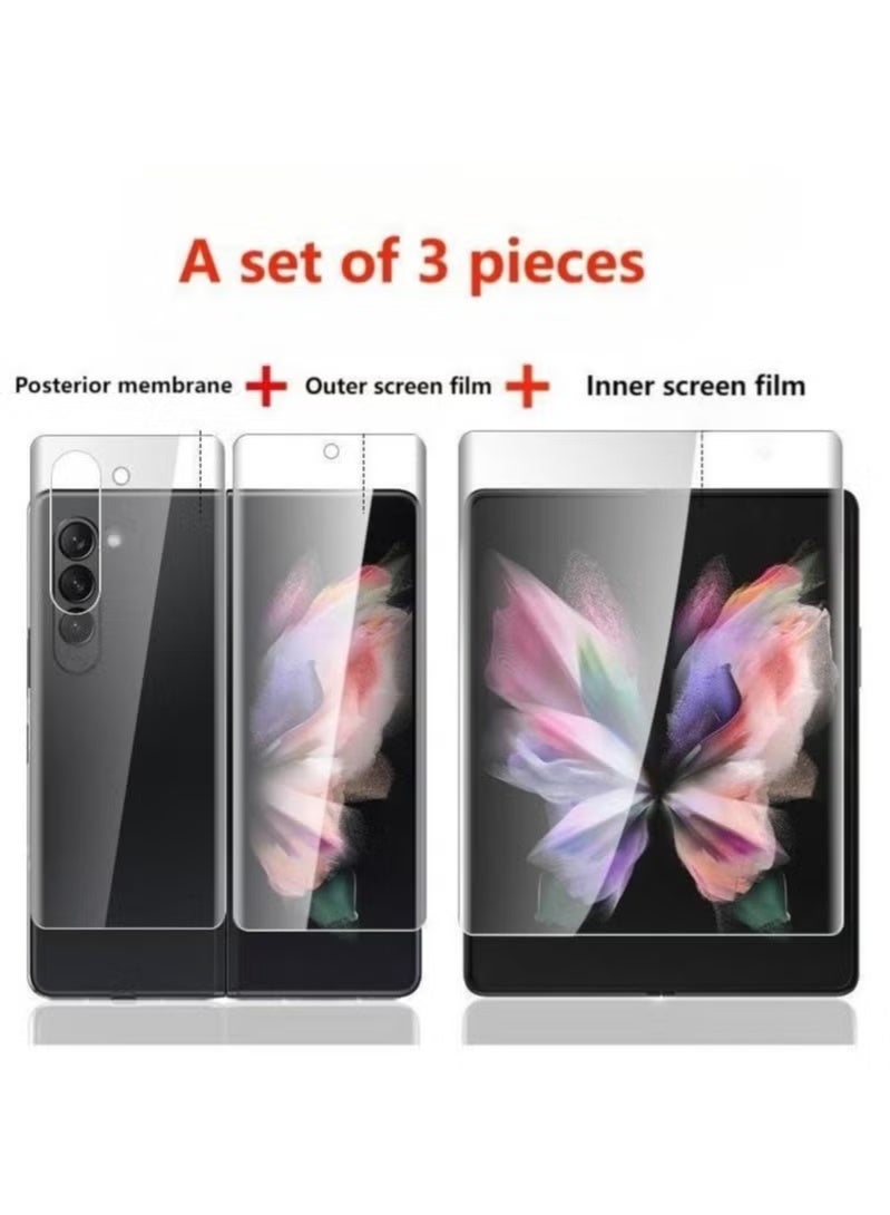 Galaxy Z Fold 6 Screen Protector Compatible Fingerprint with, 9H Hardness, Blue Light Blocking, Bubble-Free InstallationAnti-Spy Anti-Glare Full Adhesive Flexible Film, Soft Film for Samsung Galaxy Z Fold 6  (front+back+inside) One set - Image 1