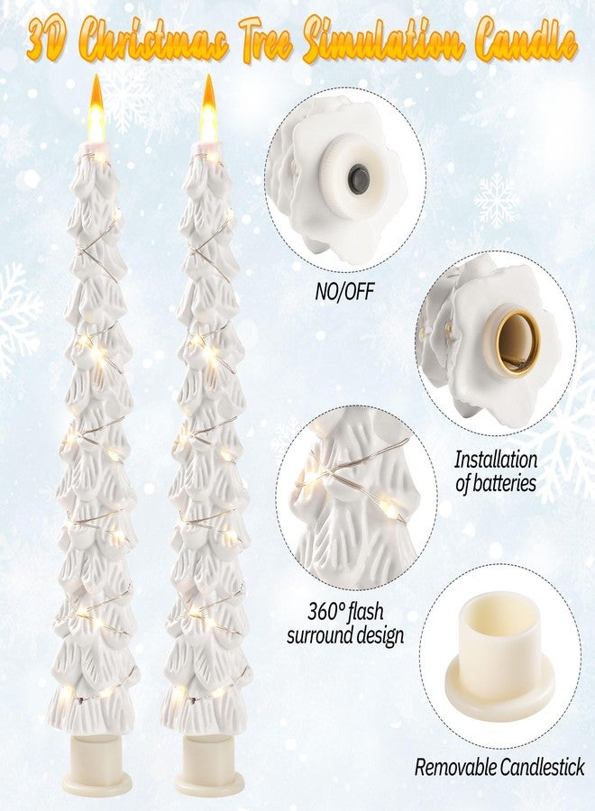 Da by Christmas Tree Candles Surrounded by Fairy Lights, LED flameless Candle Lights with Remote Control Timing Function. White - Image 2