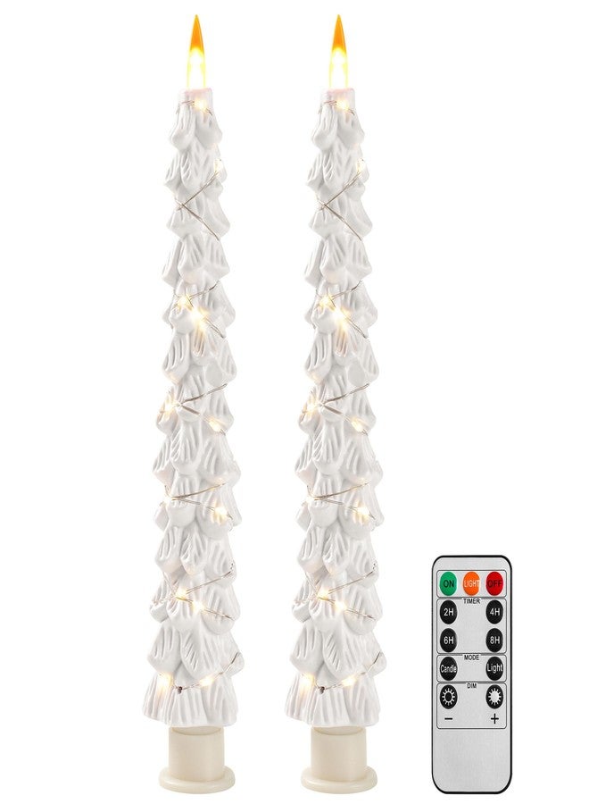 Da by Christmas Tree Candles Surrounded by Fairy Lights, LED flameless Candle Lights with Remote Control Timing Function. White - Image 1