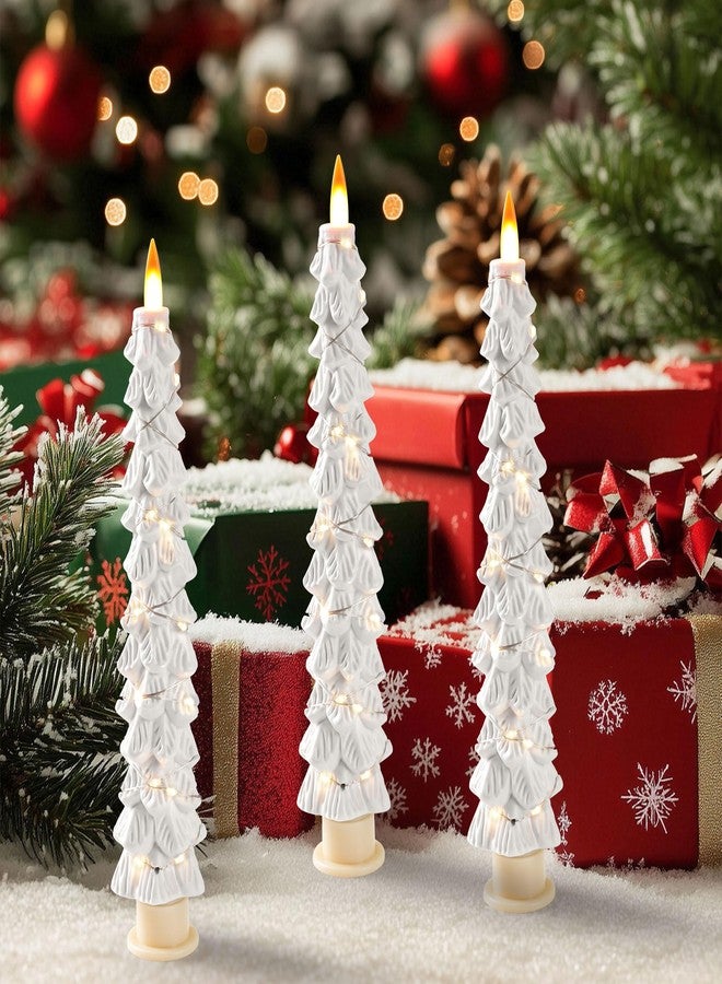 Da by Christmas Tree Candles Surrounded by Fairy Lights, LED flameless Candle Lights with Remote Control Timing Function. White - Image 5