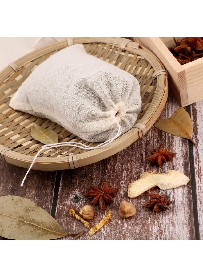 BOAO 24 Pcs Muslin Bags with Drawstring, Reusable Tea Bags, Spice Bags for Cooking Soup/Loose Leaf Tea, Natural Cotton Small Cheese Cloth Bag for Straining, Sachet Bags Empty,(4 x 6 Inch) - Image 5