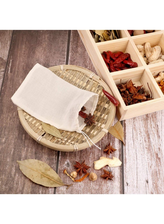 BOAO 24 Pcs Muslin Bags with Drawstring, Reusable Tea Bags, Spice Bags for Cooking Soup/Loose Leaf Tea, Natural Cotton Small Cheese Cloth Bag for Straining, Sachet Bags Empty,(4 x 6 Inch) - Image 4