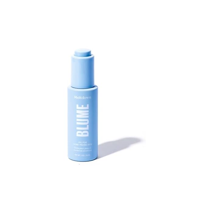 Blume Meltdown - Blue Tansy Face Oil - Acne Treatment + Pore Minimizer - Skin-Smoothing Face Serum with Black Cumin Seed & Rosehip Oil - Helps Calm Redness and Improve Texture (1 Fl oz)