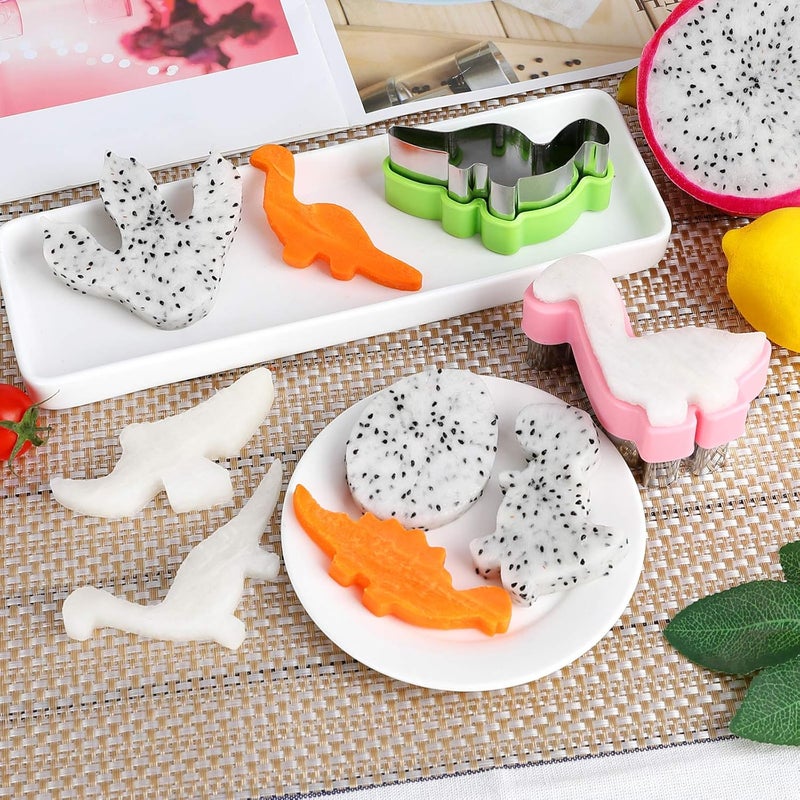 12-piece set Dinosaur Cookie Cutter Set - Stainless Steel Sandwich & Veggie Shapes, Bento Box Food Decor Tools - Image 5
